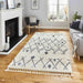 Aspen 1799 Modern Moroccan Berber Soft Plush Boho Shaggy Tassel Ivory/Grey Rug