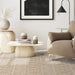 Asra Modern Boho Geometric Hand-Woven Textured Hi-Low Ribbed Bobbled Wool Fringe Flatweave Cream/Beige Rug