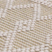 Asra Modern Boho Geometric Hand-Woven Textured Hi-Low Ribbed Bobbled Wool Fringe Flatweave Cream/Beige Rug