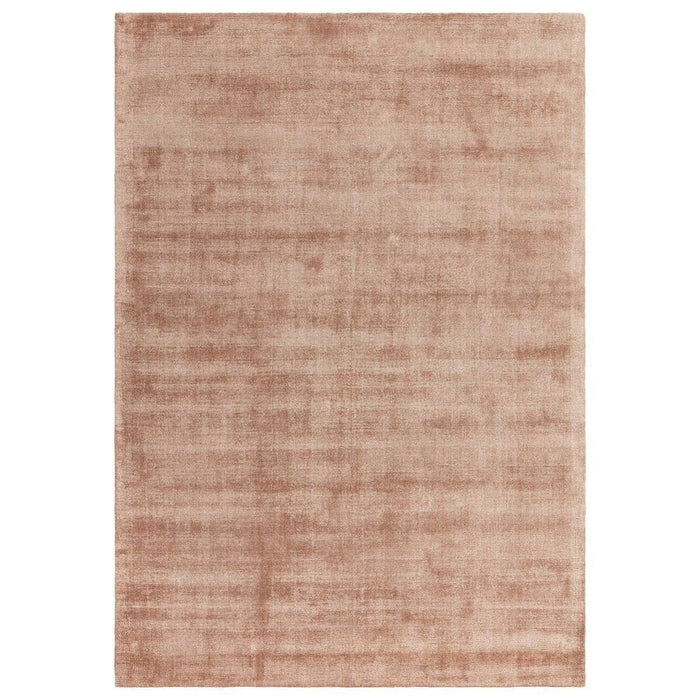 Aston Modern Plain Distressed Shimmer Hand-Woven Textured Viscose Flatweave Copper Rug