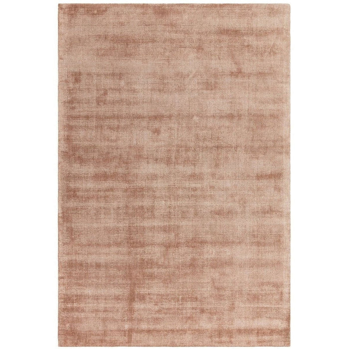 Aston Modern Plain Distressed Shimmer Hand-Woven Textured Viscose Flatweave Copper Rug