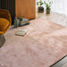 Aston Modern Plain Distressed Shimmer Hand-Woven Textured Viscose Flatweave Copper Rug