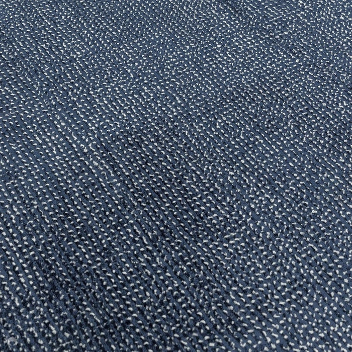 Aston Modern Plain Distressed Shimmer Hand-Woven Textured Viscose Flatweave Navy Rug