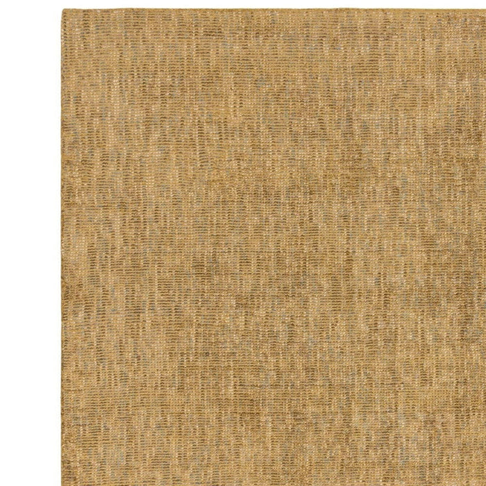 Aston Modern Plain Distressed Shimmer Hand-Woven Textured Viscose Flatweave Ochre Rug