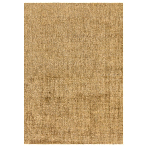 Aston Modern Plain Distressed Shimmer Hand-Woven Textured Viscose Flatweave Ochre Rug