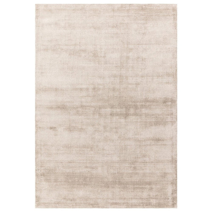 Aston Modern Plain Distressed Shimmer Hand-Woven Textured Viscose Flatweave Sand Rug