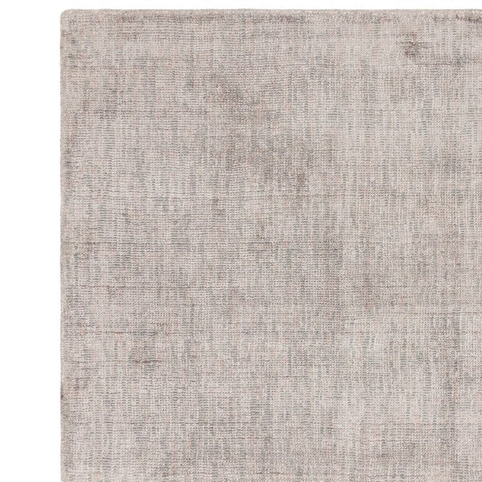 Aston Modern Plain Distressed Shimmer Hand-Woven Textured Viscose Flatweave Silver Rug