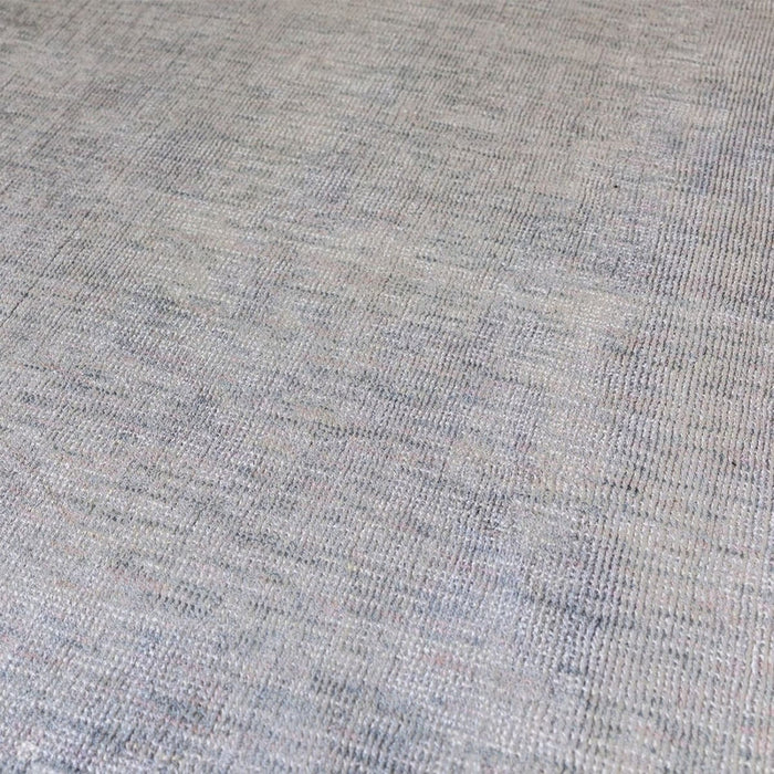 Aston Modern Plain Distressed Shimmer Hand-Woven Textured Viscose Flatweave Silver Rug