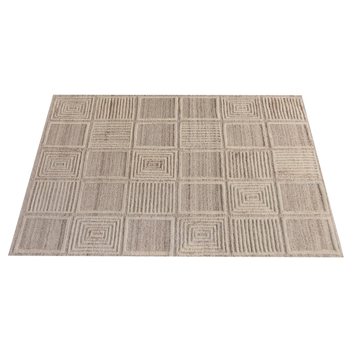 Astra III Geometric Wool Rug Hand Woven Natural Fiber