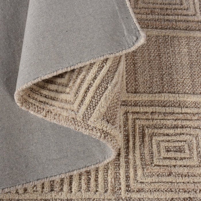 Astra III Geometric Wool Rug Hand Woven Natural Fiber