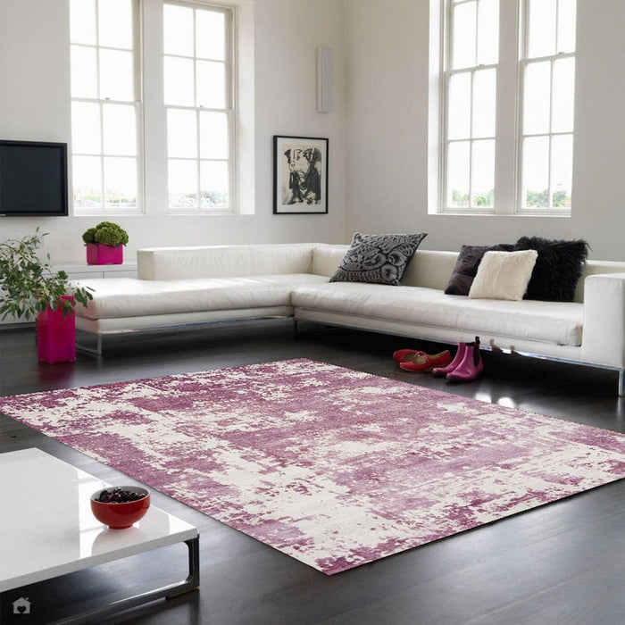 Astral AS05 Modern Abstract Distressed Shimmer Textured Soft-Touch Acrylic Heather/Pink/Light Grey/Cream Rug