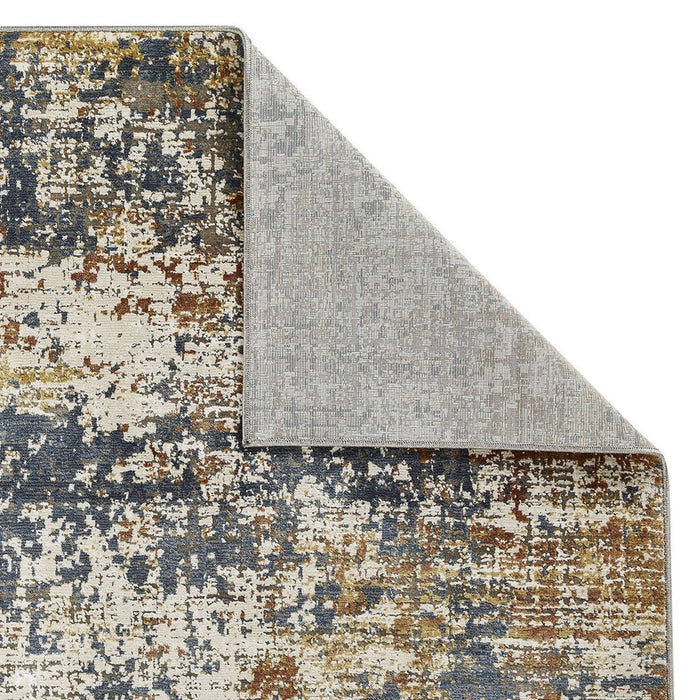 Astro 4153 X Modern Abstract Distressed Soft-Touch Woven Textured Polyester Flatweave Multicolour Rug