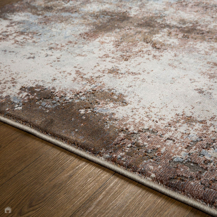 Astro 5090 S Modern Abstract Distressed Soft-Touch Woven Textured Polyester Flatweave Pink/Grey/Cream Rug