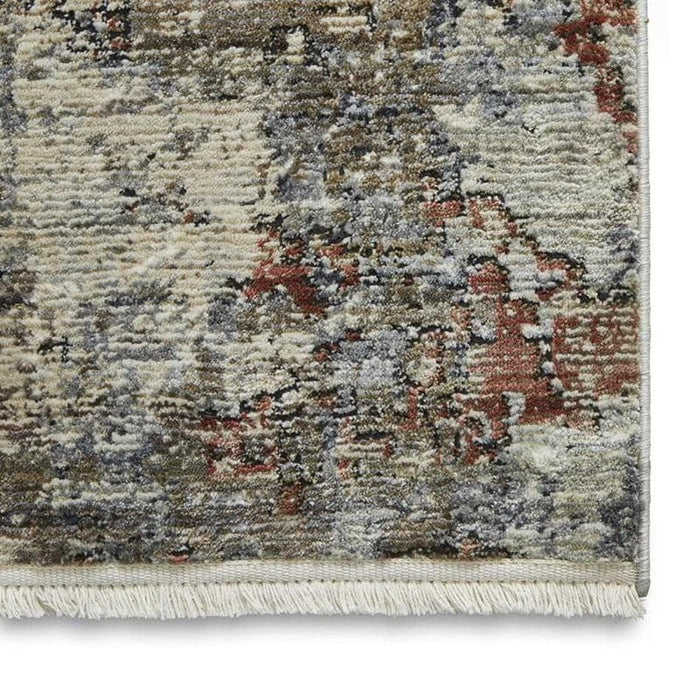 Athena 18597 Traditional Abstract Vintage Distressed Grey/Terracotta Rug