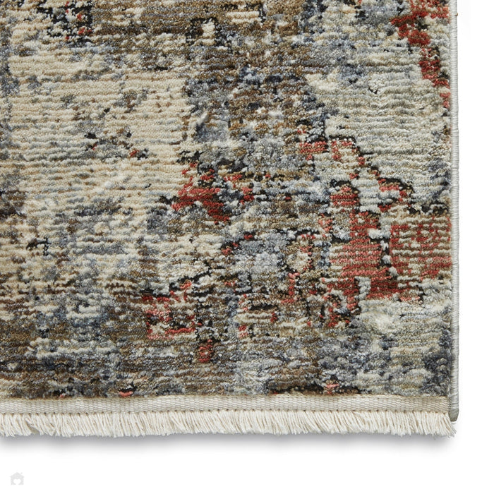 Athena 18597 Traditional Abstract Vintage Distressed Grey/Terracotta Rug