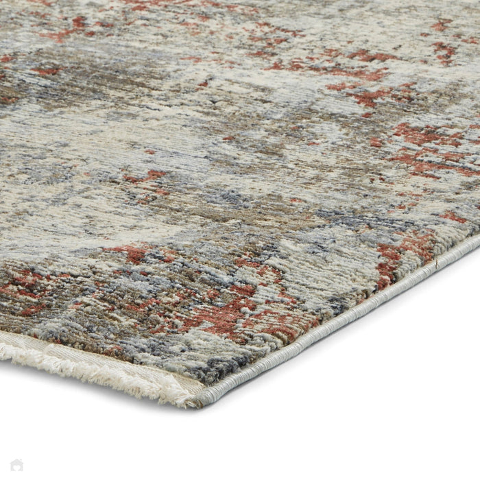 Athena 18597 Traditional Abstract Vintage Distressed Grey/Terracotta Rug