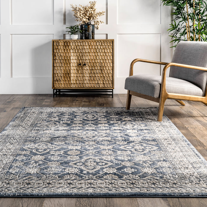 Audrianna Geometric Blue Area Rug 152 Cm