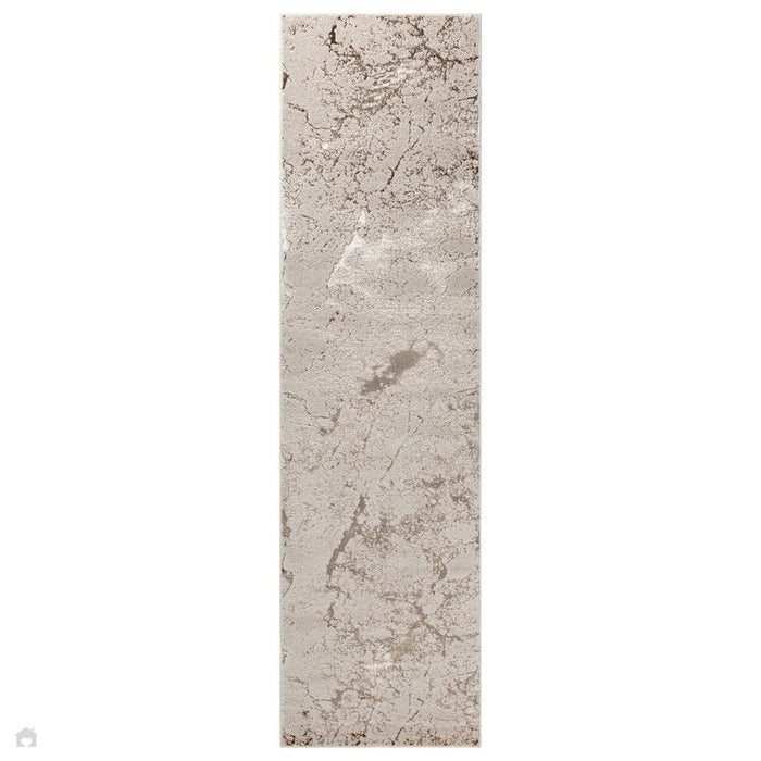 Aurora AU16 Strata Modern Abstract Distressed Marbled Metallic Shimmer Textured High-Density Soft Smooth Flat-Pile Beige/Bronze/Brown/Champagne/Grey Rug