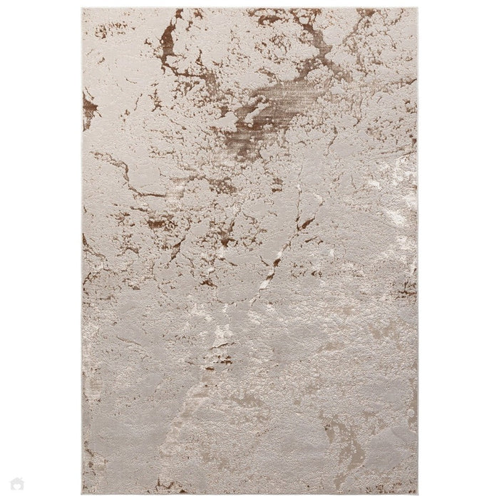 Aurora AU16 Strata Modern Abstract Distressed Marbled Metallic Shimmer Textured High-Density Soft Smooth Flat-Pile Beige/Bronze/Brown/Champagne/Grey Rug