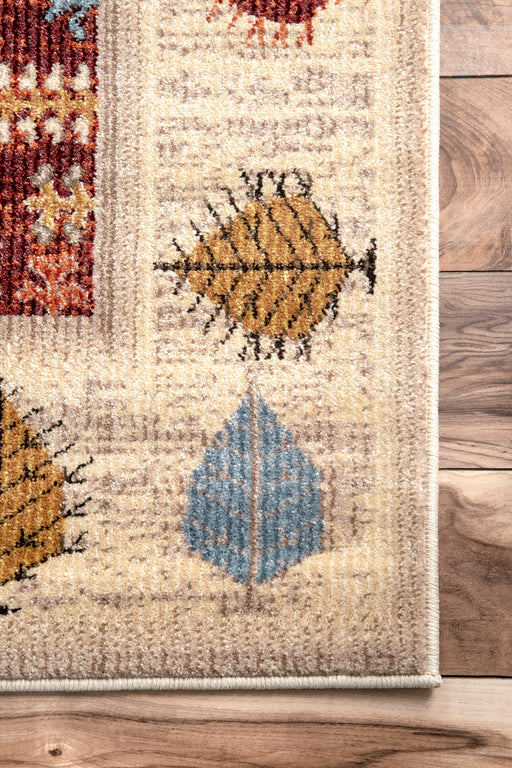 Autumn Floral Area Rug 120x180 cm Beige