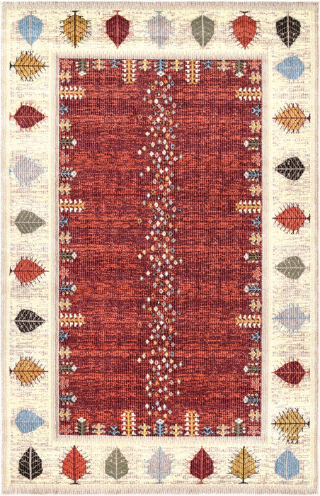 Autumn Floral Area Rug 120x180 cm Beige