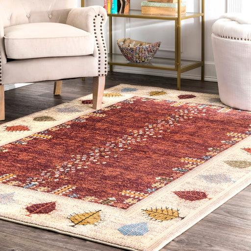 Autumn Floral Area Rug 120x180 cm Beige