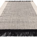 Avalon Modern Plain Beaded Basketweave Hand-Woven Textured Wool Flatweave Cream/Black Rug