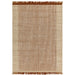 Avalon Modern Plain Beaded Basketweave Hand-Woven Textured Wool Flatweave Rust Rug