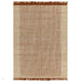 Avalon Modern Plain Beaded Basketweave Hand-Woven Textured Wool Flatweave Rust Rug