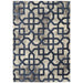 Avanti Modern Geometric Faded Trellis Flat Pile Blue/Grey Rug