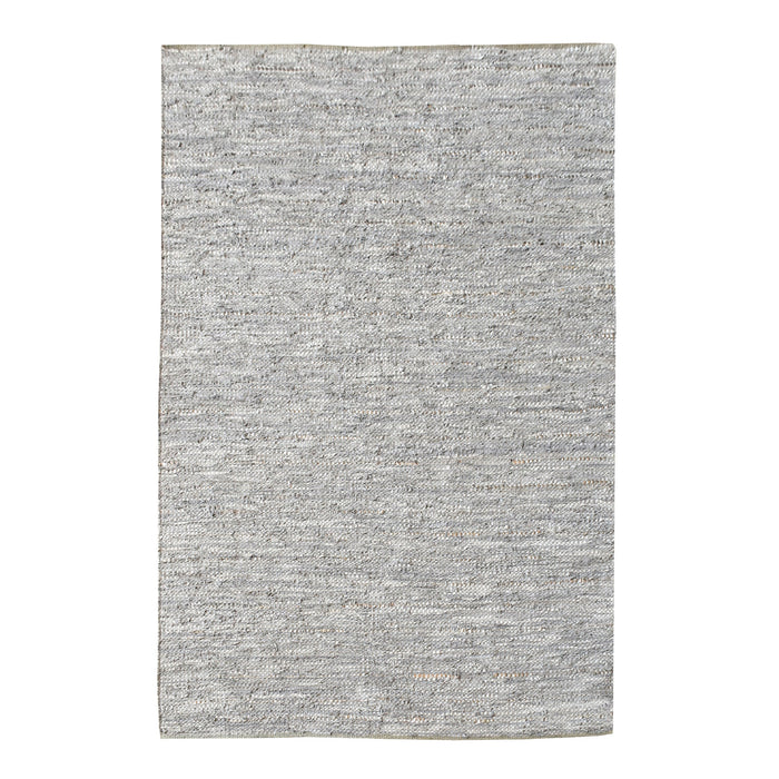 Ayana Hand-Woven Leather Rug in Metallic PU