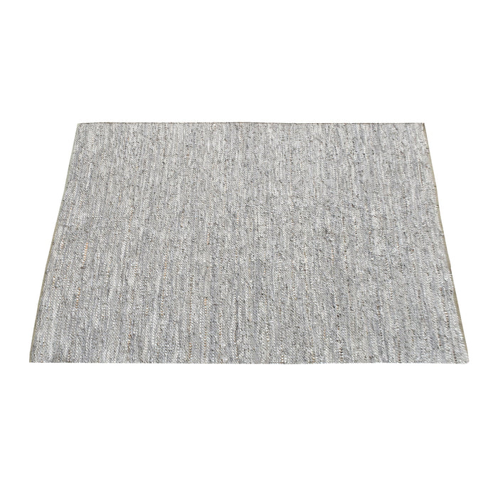 Ayana Hand-Woven Leather Rug in Metallic PU