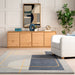 Ayla Blue Striped Area Rug for Modern Interiors