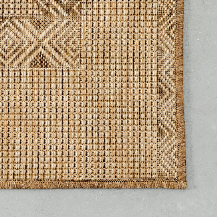 Ayla Boho Indoor Outdoor Area Rug 152 Cm Brown