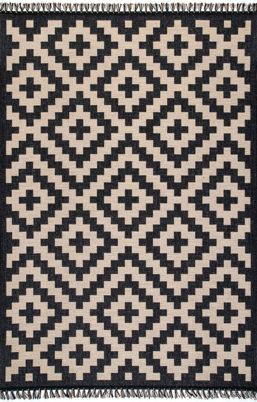 Aztec Black Trellis Area Rug for Modern Living Spaces