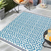 Aztec Blue/Navy Flatweave In-Outdoor Rug