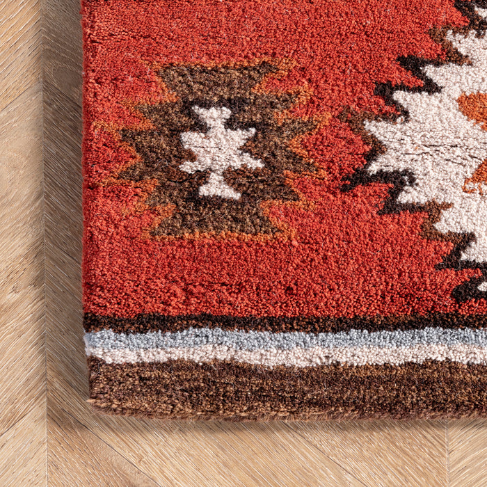 Aztec Design Southwestern Area Rug in Wine Color