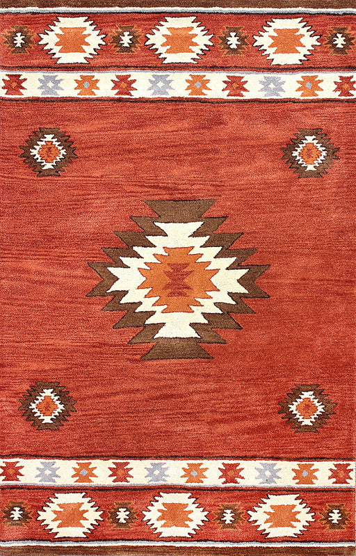 Aztec Design Southwestern Area Rug in Wine Color