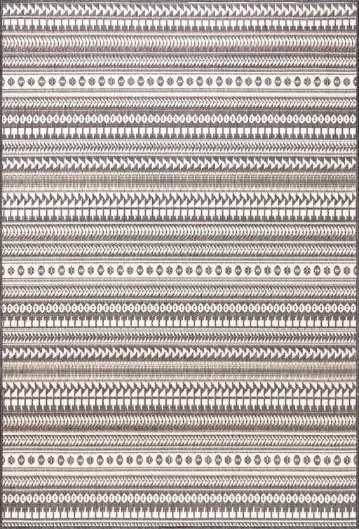 Aztec Geometric Indoor Outdoor Rug 90x150 cm Grey