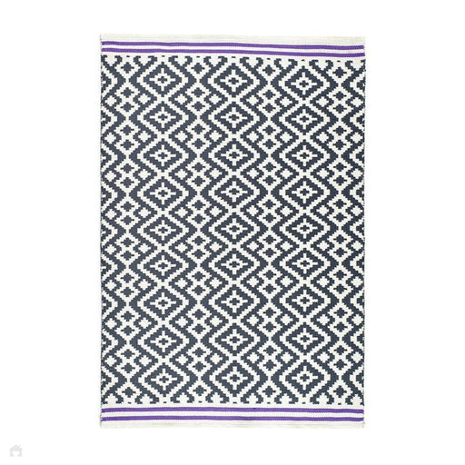 Aztec Grey/Purple Flatweave In-Outdoor Rug