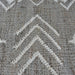 Aztec Inspired Hand Woven Hemp Wool Rug in Grey Ivory