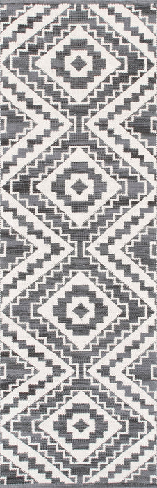 Aztec Pattern Area Rug 160cm in Grey