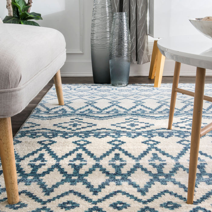 Aztec Pattern Area Rug in Blue 160x230 cm