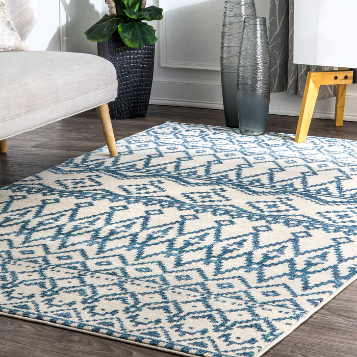 Aztec Pattern Area Rug in Blue 160x230 cm