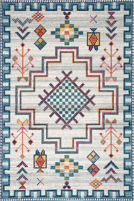 Aztec Pattern Blue Area Rug 120x180 cm