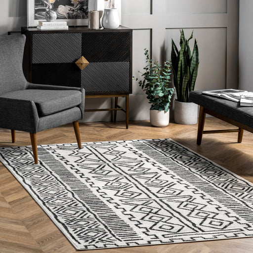 Aztec Pattern Grey Area Rug 150x250 cm