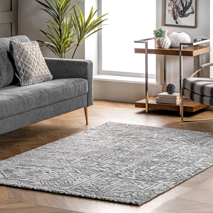 Aztec Pattern Grey Area Rug 160x230 cm