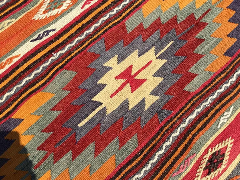 Aztec Pattern Handwoven Vintage Rug 130cm x 100cm