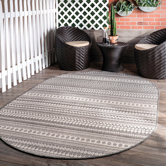 Aztec Pattern Indoor Outdoor Rug 120x180 cm Grey