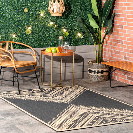 Aztec Prism Area Rug 150x240 cm Charcoal Indoor Outdoor